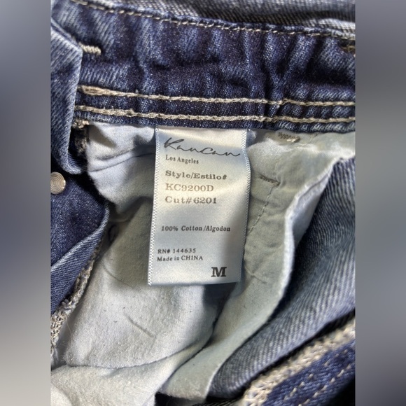 KanCan Distressed Short Overalls Size M Medium Wash - Picture 4 of 8